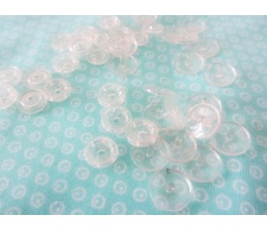 10x Kam Snaps Transparent - durchsichtig weiß